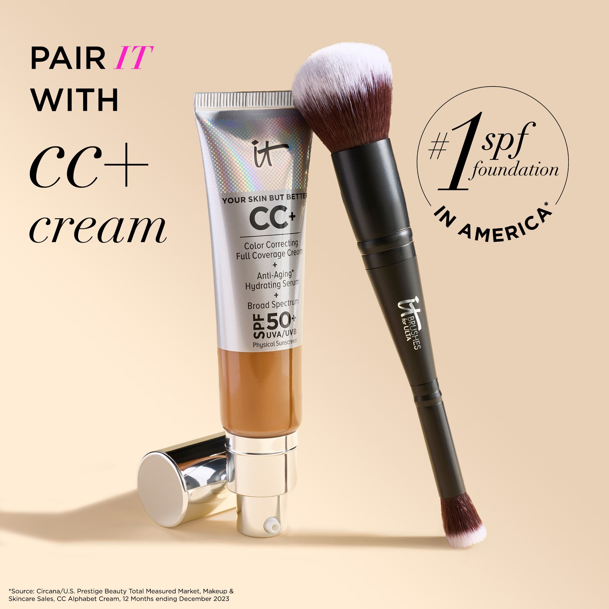 IT Brushes™ Airbrush Dual-Ended Flawless Complexion Concealer & Foundation Brush #132