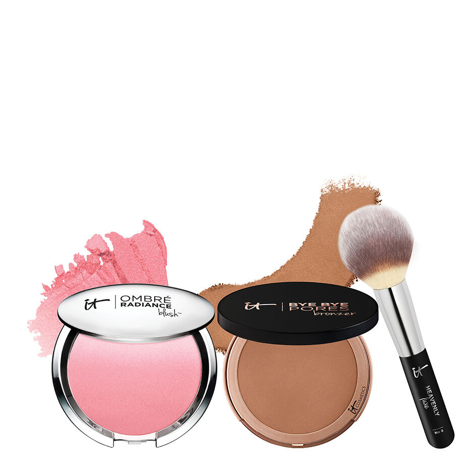 Naturally Pretty Blush, Bronzer + Brush Trio