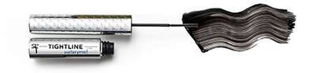A banner image showing a wave design created with Lash Blowout mascara by IT Comsetics