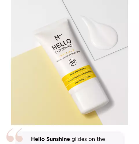 Hello sunshine glides on the skin without any white cast leaving my skin super glowy and ready for makeup