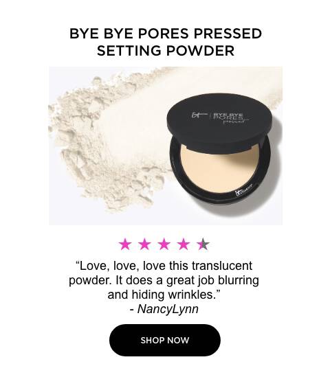 bye bye pores pressed powder - "Love, love, love this translucent powder. It does a great job blurring and hiding wrinkles." - NancyLynn