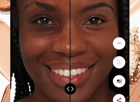 Split Screen Showing Womans Face Before and After
