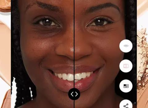 Split Screen Showing Womans Face Before and After