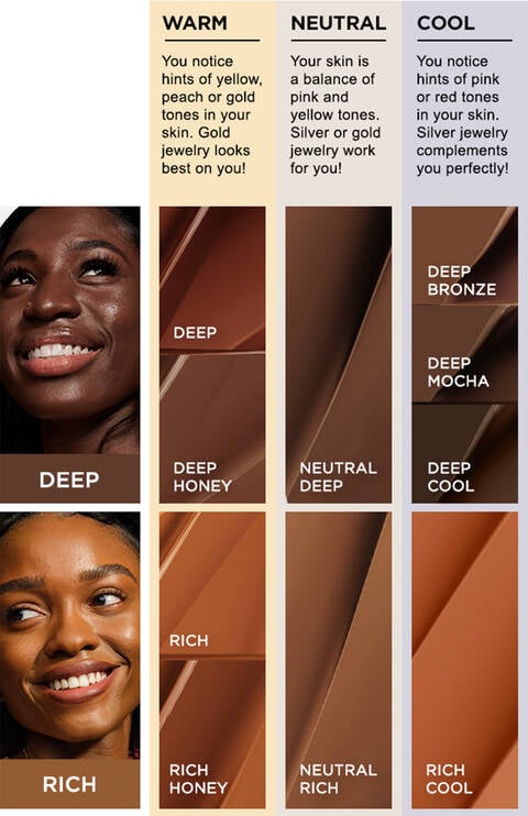rich to deep shades