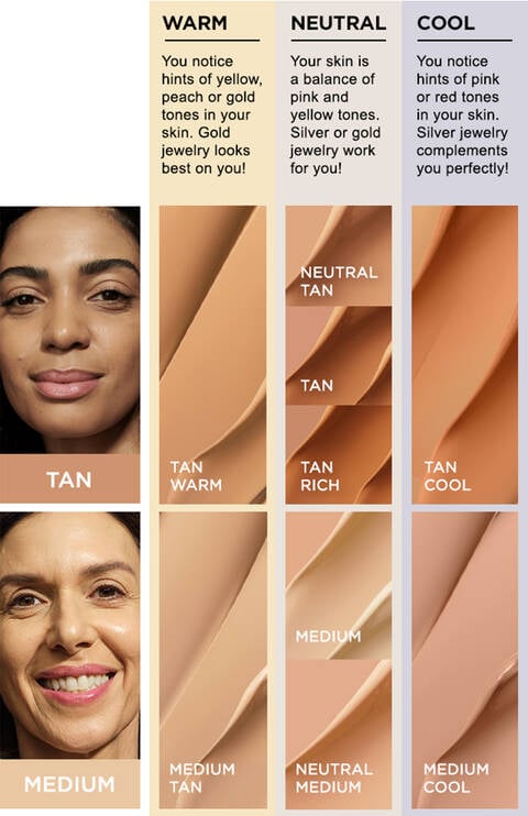 Medium to tan shades
