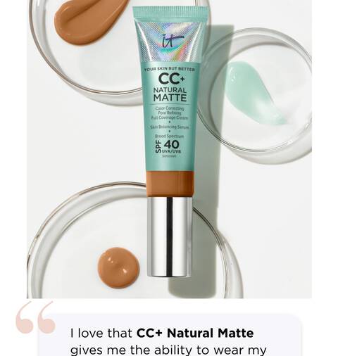 “I love that CC+ Natural Matte gives me the ability to wear my favorite foundation with the added benefits of keeping my natural oils at bay.”