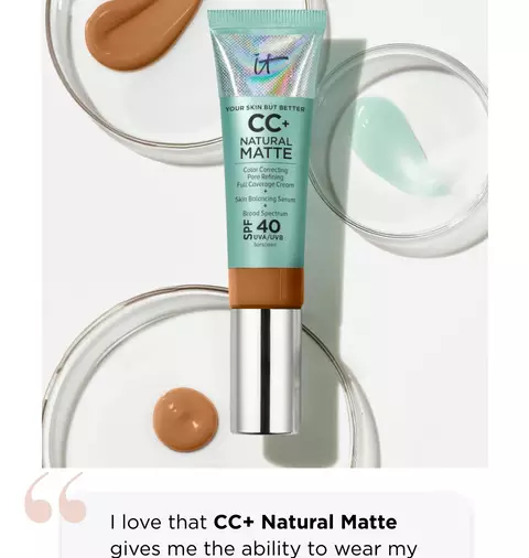 “I love that CC+ Natural Matte gives me the ability to wear my favorite foundation with the added benefits of keeping my natural oils at bay.”