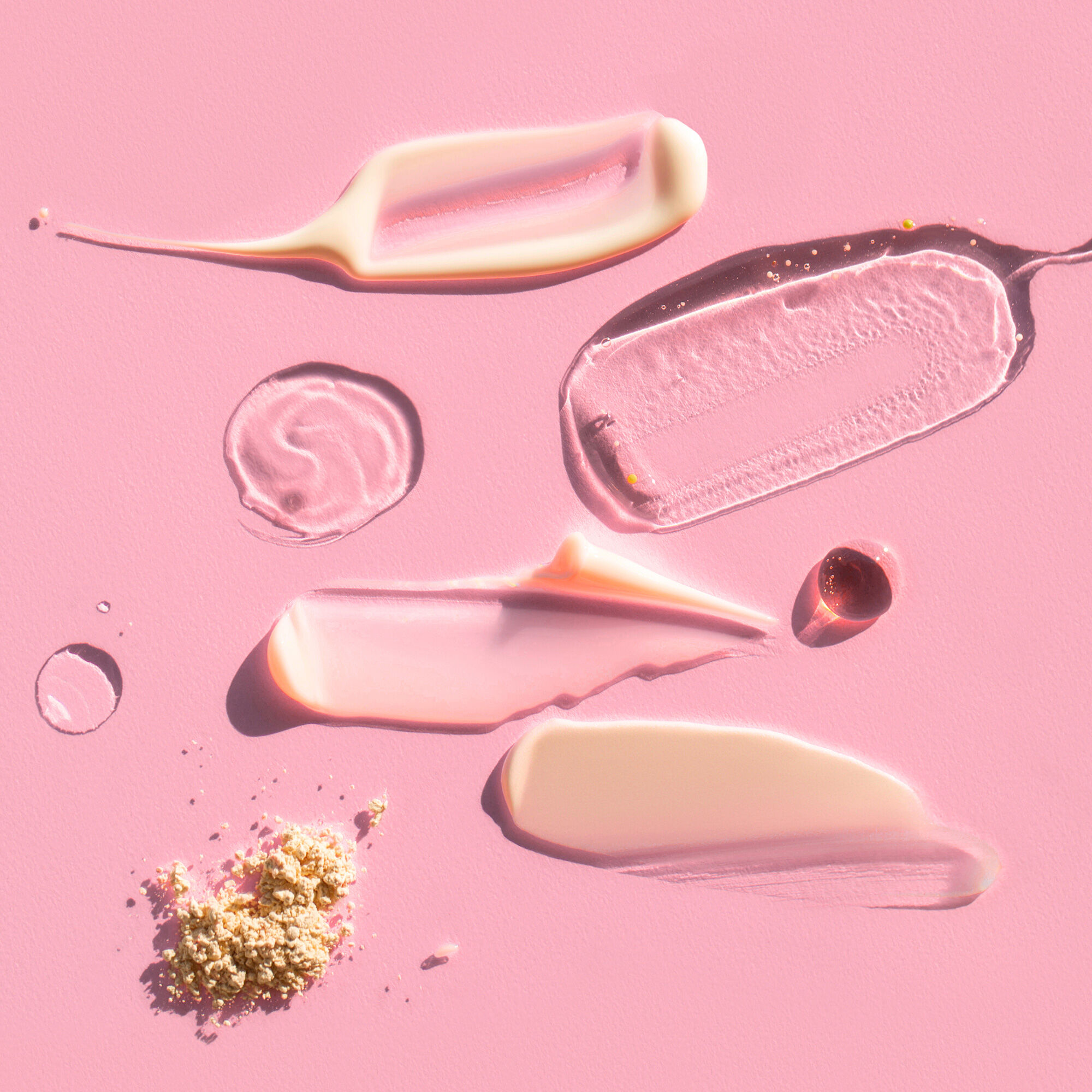 A mixture of skincare ingredients