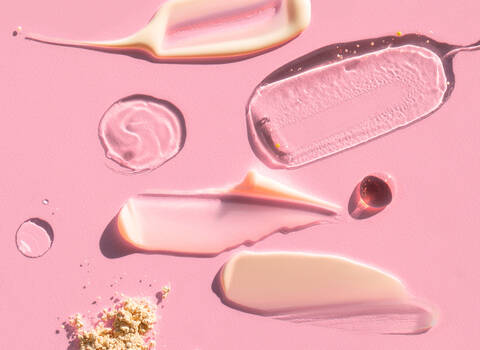 A mixture of skincare ingredients