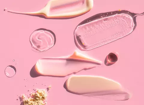 A mixture of skincare ingredients