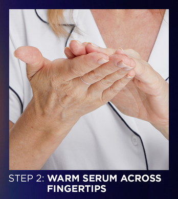 Step 2  - warm serum in your finger tips