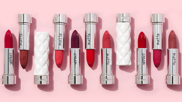 Row of lipsticks in varying shades