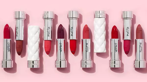 Row of lipsticks in varying shades