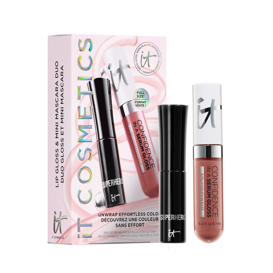 IT Cosmetics Unwrap Effortless Color Mascara Lip Gloss Makeup Gift Set 27$