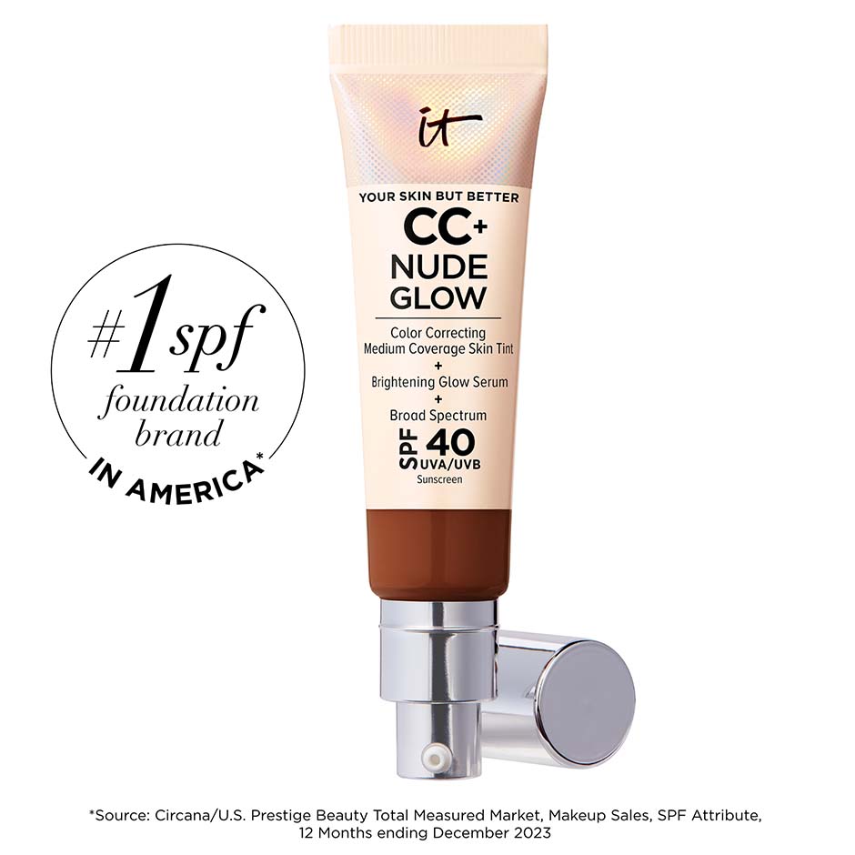 IT Cosmetics Cc Nude Glow Lightweight Foundation Glow Serum With SPF 40 Shade Deep Neutral Ccng 108 fl oz32 ml 47$